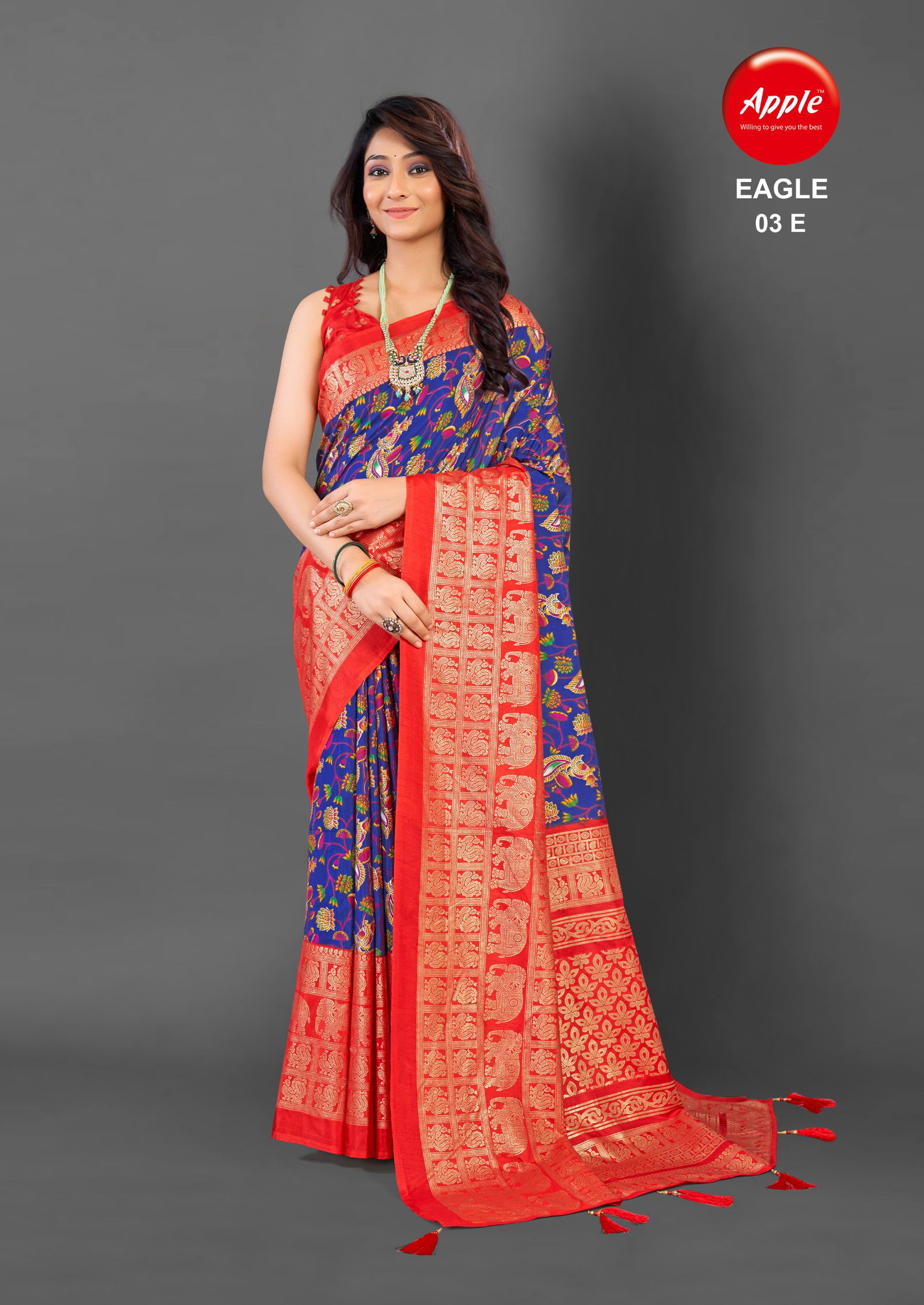 Eagle 03 By Apple Designer Cotton Blend Printed Sarees Wholesale Clothing Suppliers In India
